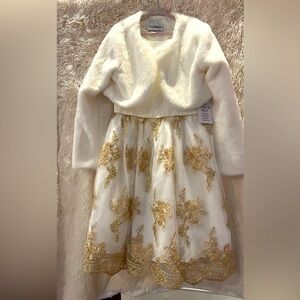 NWT Rare editions girl’s size 10 holiday 2 piece dress with bolero jacket
